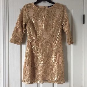 Gold Sequin Party Dress
